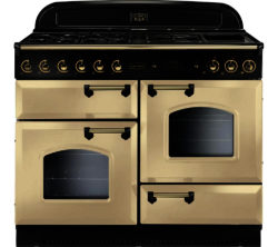 Rangemaster Classic 110 Gas Range Cooker - Cream & Brass